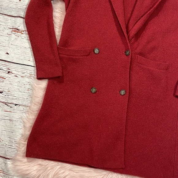 J. Crew Double Breasted Cardigan Jacket Alpaca Wool Blend Red - Picture 10 of 11